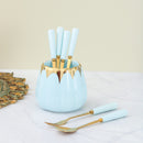 Luxury Sky Fruit Fork and Spoon Set