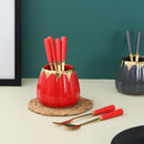 Luxury Red Fruit Fork and Spoon Set