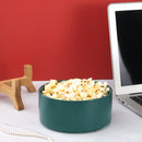 Ceramic Green Serving Bowl With Wooden Stand