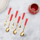 Luxury Red Fruit Fork and Spoon Set