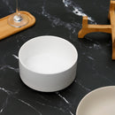 Ceramic White Serving Bowl With Wooden Stand