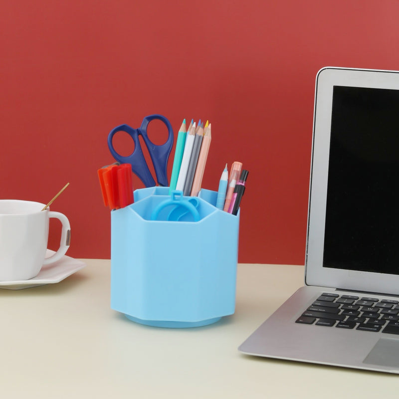 Rotating Pen Stand With 5 Compartments