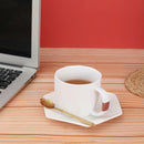 Ceramic Cup and Plate Set With Metal Spoon