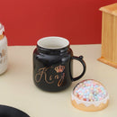 Ceramic Coffee Mug Set with Colorful Ball Lid Set of 2