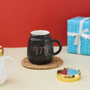 Mirror Lid Ceramic Coffee Mug Set Set of 2