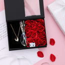 Artificial Flower Gift Set Box With Necklace
