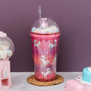 All Over Unicorn Printed Sippers With Bubble Lid