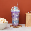 All Over Unicorn Printed Sippers With Bubble Lid