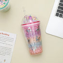 All Over Unicorn Printed Sippers With Bubble Lid
