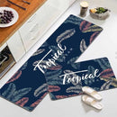 Tropical Design Blue Kitchen Mats(Set Of 2)