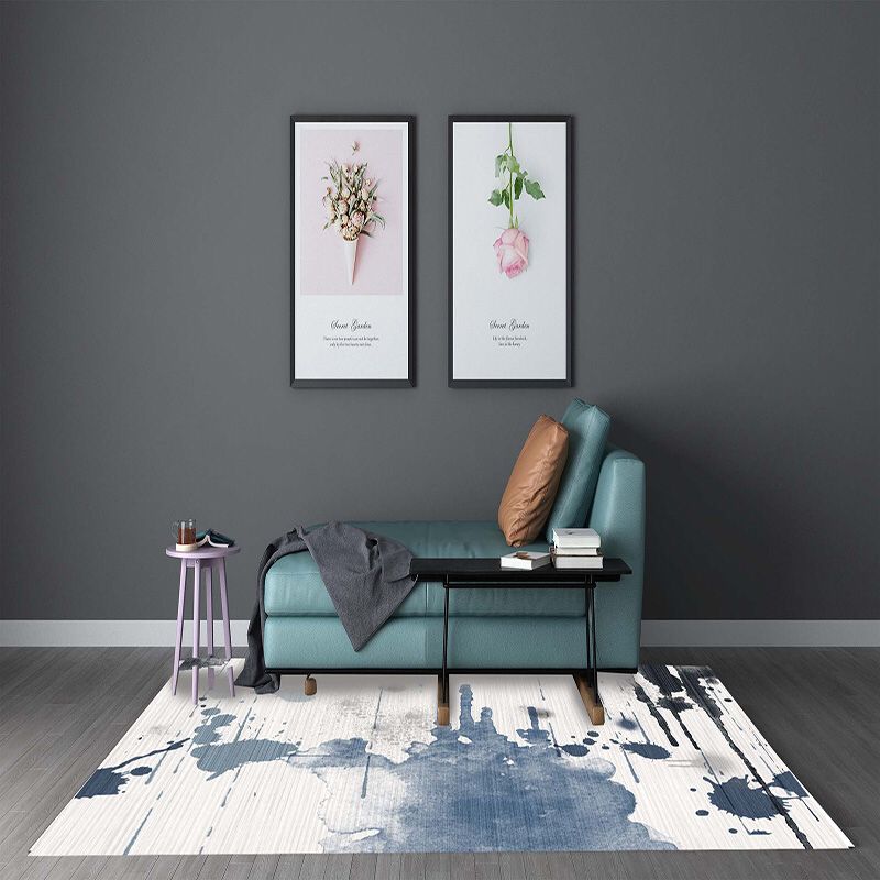 Watercolour Design White Modern Home Carpet