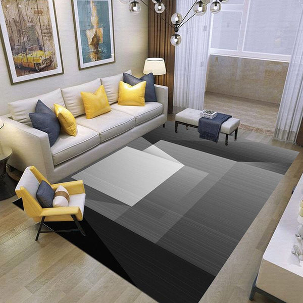 Shadow Pattern Black Modern Home Carpet