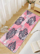 Realistic Fuchsia With Leaf Design Soft Long Door Mat