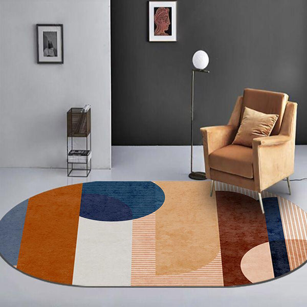 Abstract Patch Design Deep Multicolor Bedside Floor Mat