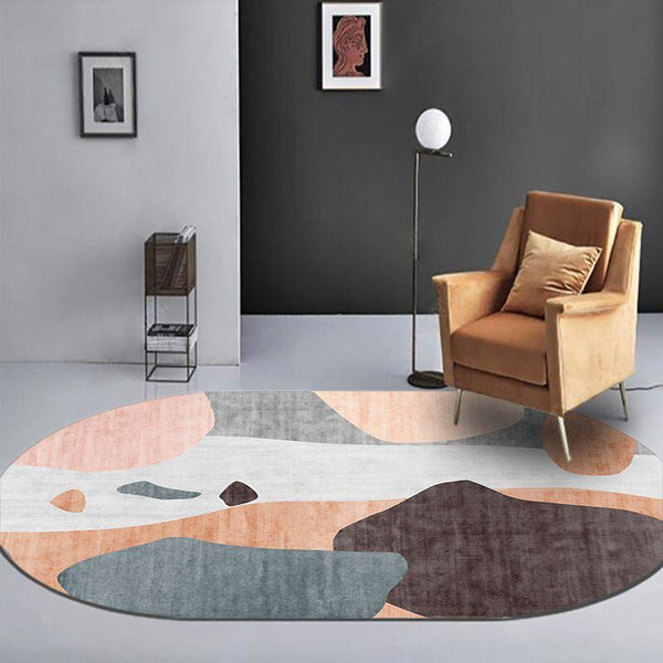 Abstract Patch Design Bedside Floor Mat