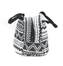 Vintage Pattern Portable Heat Insulated Black Tiffin Bag  Set of 2