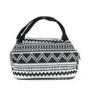 Vintage Pattern Portable Heat Insulated Black Tiffin Bag  Set of 2