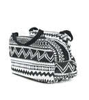 Vintage Pattern Portable Heat Insulated Black Tiffin Bag  Set of 2