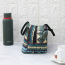 Vintage Pattern Portable Heat Insulated Blue Tiffin Bag Set of 2