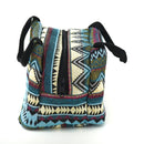 Vintage Pattern Portable Heat Insulated Blue Tiffin Bag Set of 2