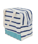 Stripe Design Heat Insulated Aqua Tiffin Bag Set of 2