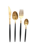 High Quality Black & Gold Metal Cutlery Set