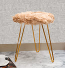 Comfortable and Soft Texture Round Beige Fur Stool