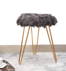 Comfortable and Soft Texture Round Black Fur Stool