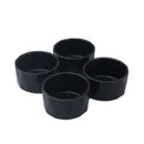 Ceramic Black Bowl Set With Metal Stand (set of 4)