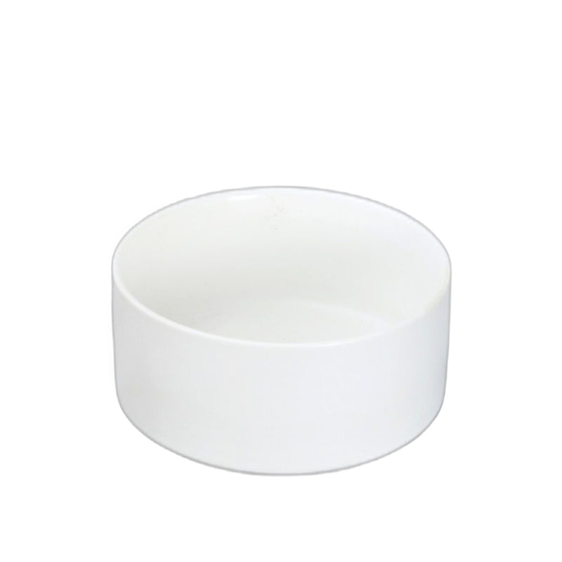 Ceramic White Serving Bowl With Wooden Stand