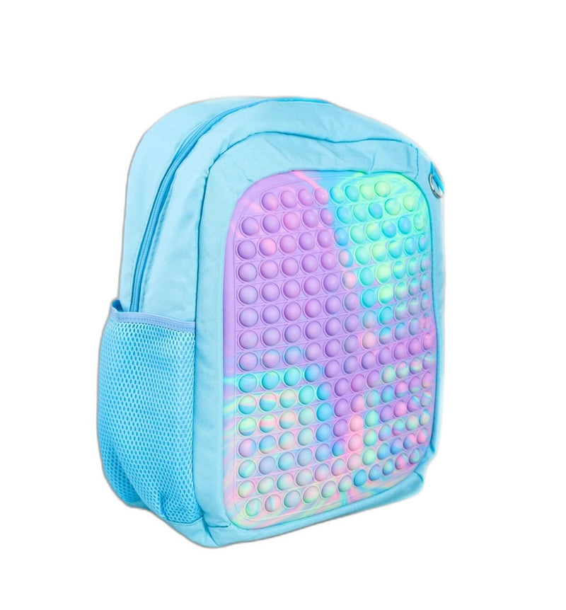 Silicon Pop Fidget Gaming Kids Blue School Bag